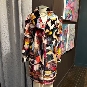 Vibrant Multicolor Fur Teddy Jacket